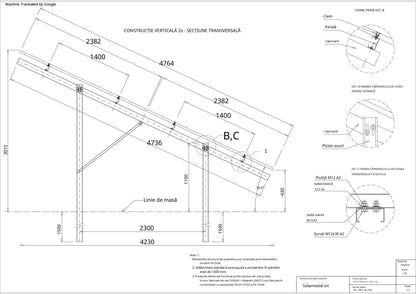 Sistem de montaj fotovoltaic la sol pentru 100 Panouri 40/euro/modul
